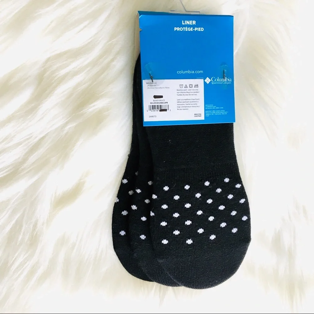NWT Columbia Women’s 3 pk. Dottie Liner No-show Socks Polka Dot